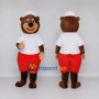 Custom Brown White and Red Bear Mascot Costume Adult Full Body Suit for Children's Events