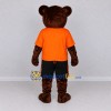 Custom Brown and Orange Bear in T-Shirt Mascot Costume Adult Full Body Suit for School Events