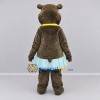 Custom Brown and Light Blue Bear in Skirt Mascot Costume Adult Full Body Suit for Children's Events Custom Brown and Light Blue Bear in Skirt Mascot Costume Adult Full Body Suit for Children's Events