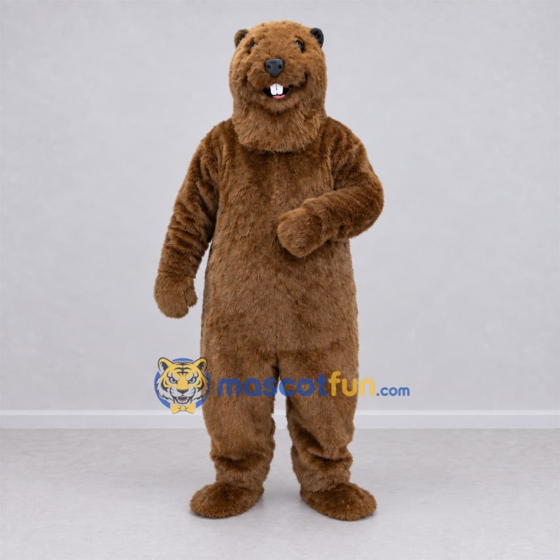Custom Brown Beaver Mascot Costume Adult Full Body Suit for Woodland Events