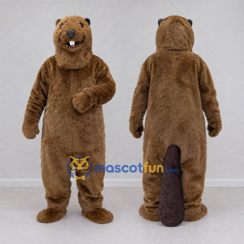 Custom Brown Beaver Mascot Costume Adult Full Body Suit for Woodland Events
