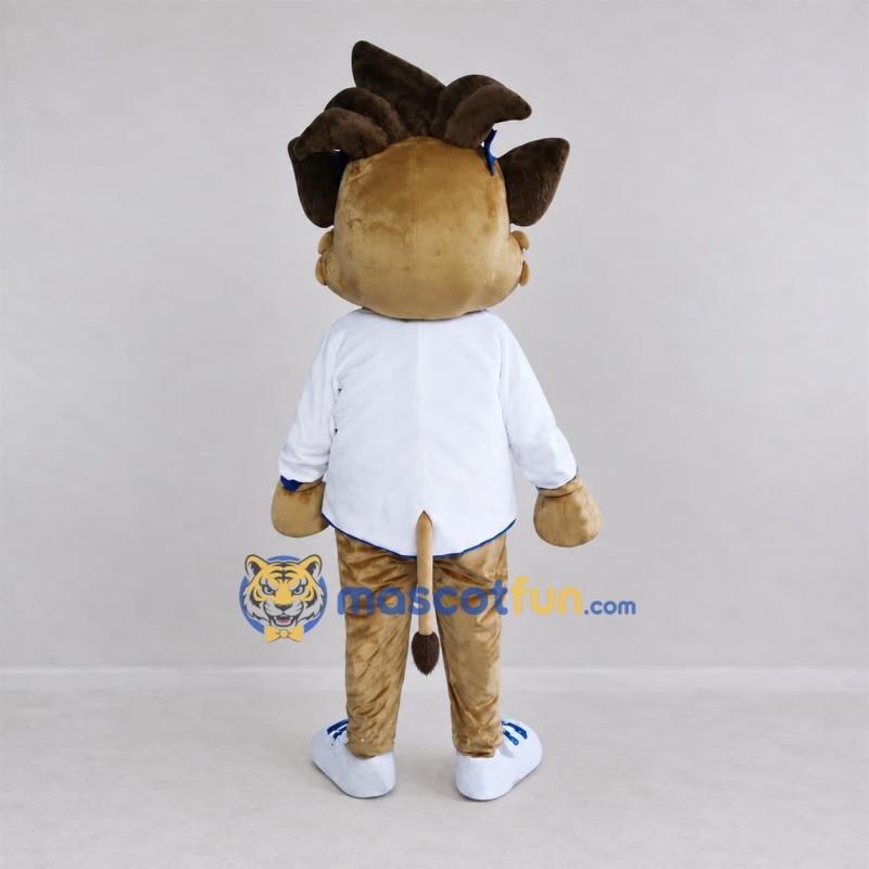 Custom Tan and White Scientist Elephant Mascot Costume Adult Full Body Suit for Science Events Custom Tan and White Scientist Elephant Mascot Costume Adult Full Body Suit for Science Events
