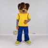 Custom Brown Yellow and Blue Mouse Mascot Costume Adult Full Body Suit for Children's Events
