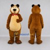Custom Brown and Cream Bear with Bow Tie Mascot Costume Adult Full Body Suit for Children's Events Custom Brown and Cream Bear with Bow Tie Mascot Costume Adult Full Body Suit for Children's Events
