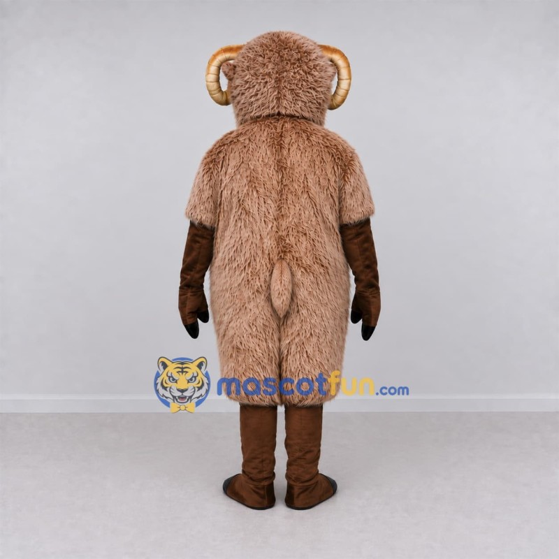 Custom Brown Ram Mascot Costume Adult Full Body Suit for Farm Events Custom Brown Ram Mascot Costume Adult Full Body Suit for Farm Events