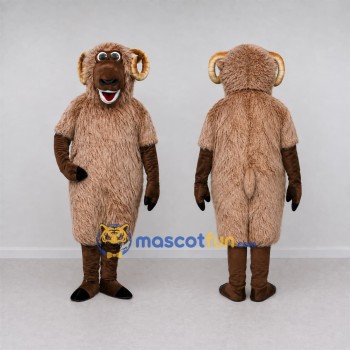 Custom Brown Ram Mascot Costume Adult Full Body Suit for Farm Events