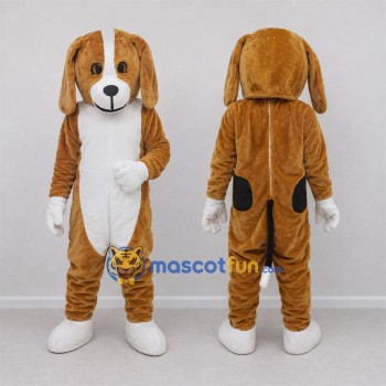 Custom Brown and White Dog Mascot Costume Adult Full Body Suit for Pet Events