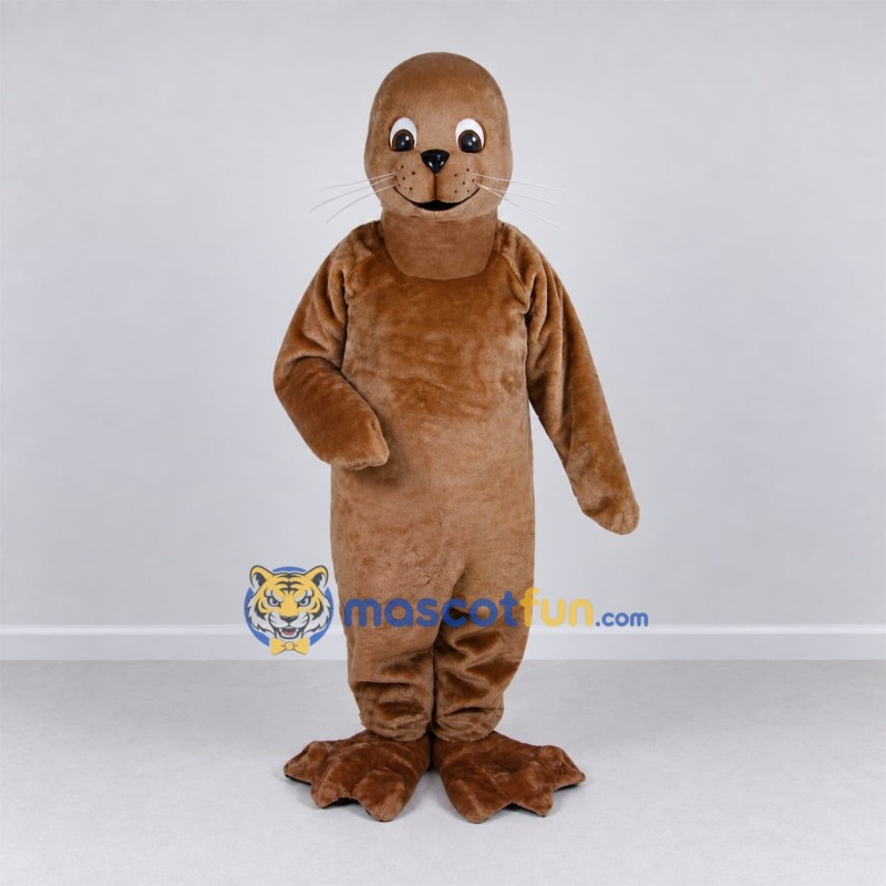 Custom Brown Seal Mascot Costume Adult Full Body Suit for Ocean Events Custom Brown Seal Mascot Costume Adult Full Body Suit for Ocean Events