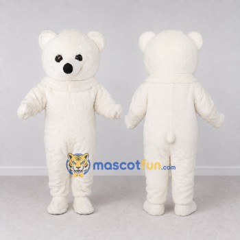 Custom White Polar Bear Mascot Costume Adult Full Body Suit for Winter Events