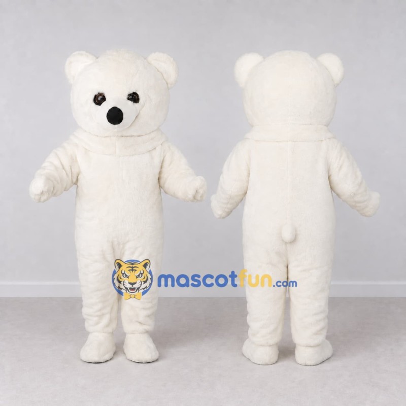 Custom White Polar Bear Mascot Costume Adult Full Body Suit for Winter Events Custom White Polar Bear Mascot Costume Adult Full Body Suit for Winter Events
