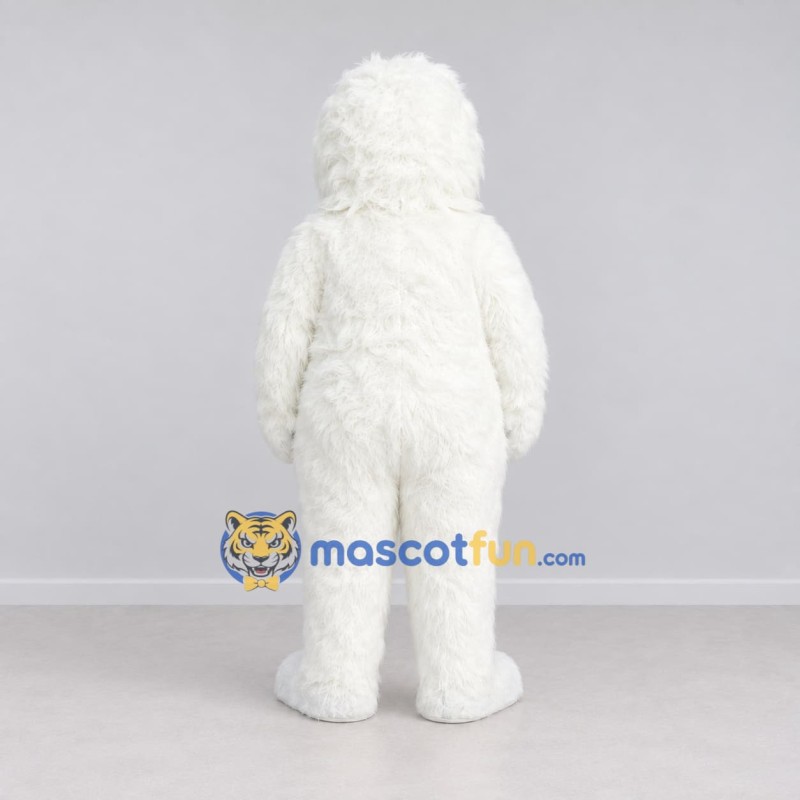 Custom White and Blue Yeti Mascot Costume Adult Full Body Suit for Winter Events Custom White and Blue Yeti Mascot Costume Adult Full Body Suit for Winter Events