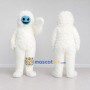 Custom White and Blue Yeti Mascot Costume Adult Full Body Suit for Winter Events