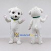 Custom White Puppy Mascot Costume Adult Full Body Suit for Pet Events Custom White Puppy Mascot Costume Adult Full Body Suit for Pet Events