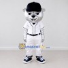 Custom White and Black Baseball Bear Mascot Costume Adult Full Body Suit for Sports Events Custom White and Black Baseball Bear Mascot Costume Adult Full Body Suit for Sports Events