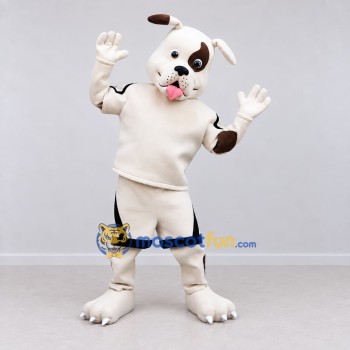 Custom Cream and Brown Dog in Sportswear Mascot Costume Adult Full Body Suit for Sports Events