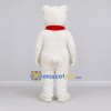 Custom White and Red Polar Bear with Scarf Mascot Costume Adult Full Body Suit for Winter Events Custom White and Red Polar Bear with Scarf Mascot Costume Adult Full Body Suit for Winter Events