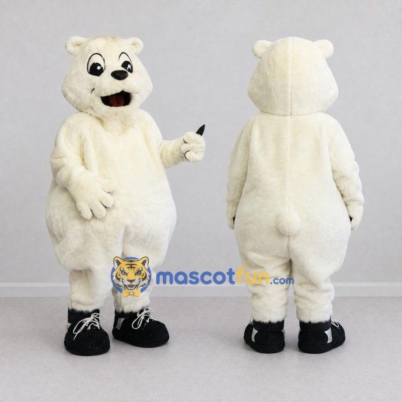 Custom White Polar Bear Mascot Costume Adult Full Body Suit for Winter Events Custom White Polar Bear Mascot Costume Adult Full Body Suit for Winter Events