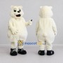 Custom White Polar Bear Mascot Costume Adult Full Body Suit for Winter Events