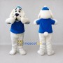 Custom White and Blue Dog in T-Shirt Mascot Costume Adult Full Body Suit for Pet Events