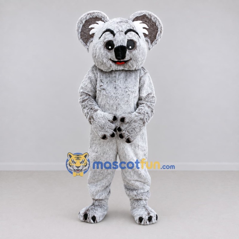 Custom Gray and White Koala Mascot Costume Adult Full Body Suit for Wildlife Events