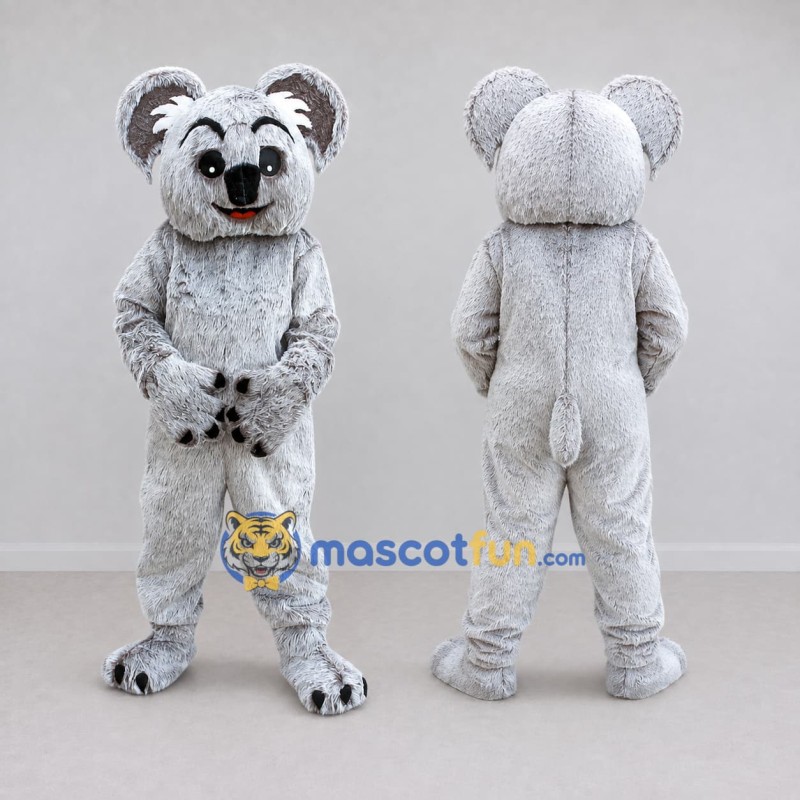 Custom Gray and White Koala Mascot Costume Adult Full Body Suit for Wildlife Events