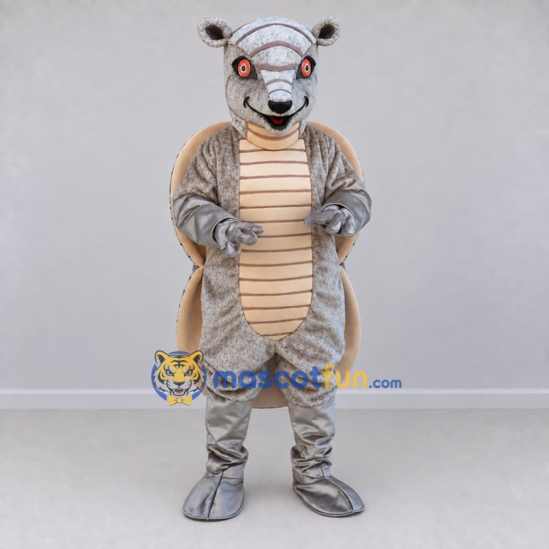 Custom Gray and Tan Armadillo Mascot Costume Adult Full Body Suit for Wildlife Events