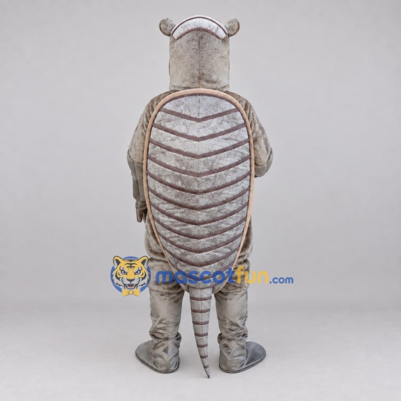 Custom Gray and Tan Armadillo Mascot Costume Adult Full Body Suit for Wildlife Events