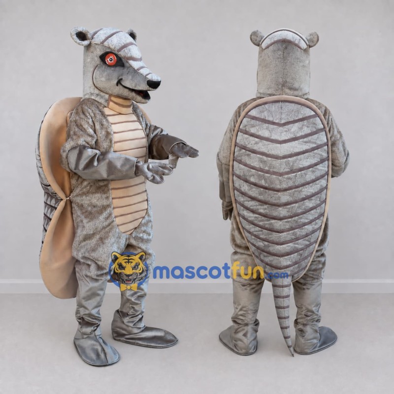 Custom Gray and Tan Armadillo Mascot Costume Adult Full Body Suit for Wildlife Events
