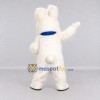 Custom White and Blue Rabbit with Scarf Mascot Costume Adult Full Body Suit for Winter Events Custom White and Blue Rabbit with Scarf Mascot Costume Adult Full Body Suit for Winter Events