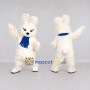 Custom White and Blue Rabbit with Scarf Mascot Costume Adult Full Body Suit for Winter Events
