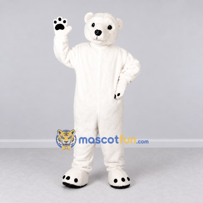 Custom White Polar Bear Mascot Costume Adult Full Body Suit for Winter Events Custom White Polar Bear Mascot Costume Adult Full Body Suit for Winter Events