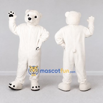 Custom White Polar Bear Mascot Costume Adult Full Body Suit for Winter Events