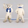 Custom Cream and Blue Spotted Cat with Scarf Mascot Costume Adult Full Body Suit for Wildlife Events