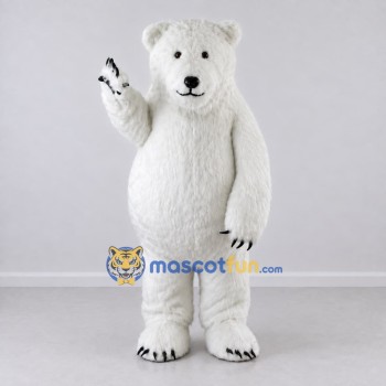 Custom White Polar Bear Mascot Costume Adult Full Body Suit for Winter Events Custom White Polar Bear Mascot Costume Adult Full Body Suit for Winter Events