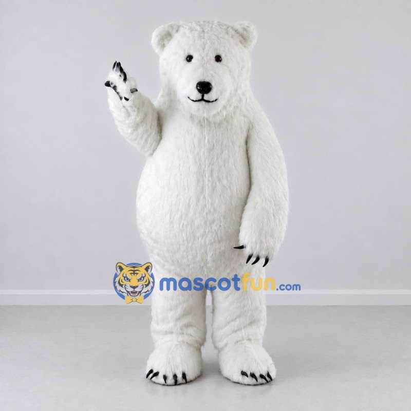 Custom White Polar Bear Mascot Costume Adult Full Body Suit for Winter Events Custom White Polar Bear Mascot Costume Adult Full Body Suit for Winter Events