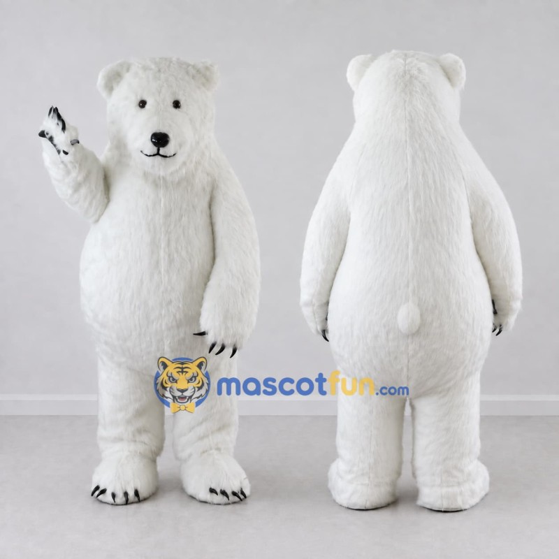 Custom White Polar Bear Mascot Costume Adult Full Body Suit for Winter Events Custom White Polar Bear Mascot Costume Adult Full Body Suit for Winter Events