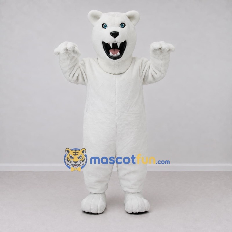 Custom White Roaring Polar Bear Mascot Costume Adult Full Body Suit for Sports Events Custom White Roaring Polar Bear Mascot Costume Adult Full Body Suit for Sports Events