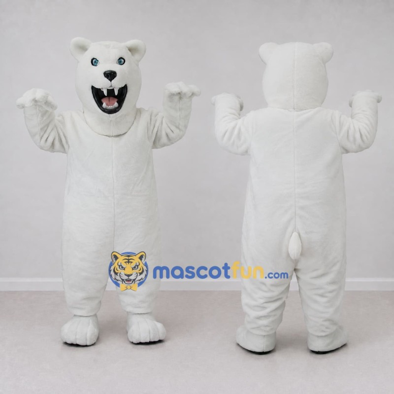 Custom White Roaring Polar Bear Mascot Costume Adult Full Body Suit for Sports Events Custom White Roaring Polar Bear Mascot Costume Adult Full Body Suit for Sports Events