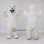Custom White Roaring Polar Bear Mascot Costume Adult Full Body Suit for Sports Events