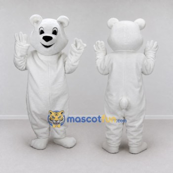 Custom White Polar Bear Mascot Costume Adult Full Body Suit for Winter Events