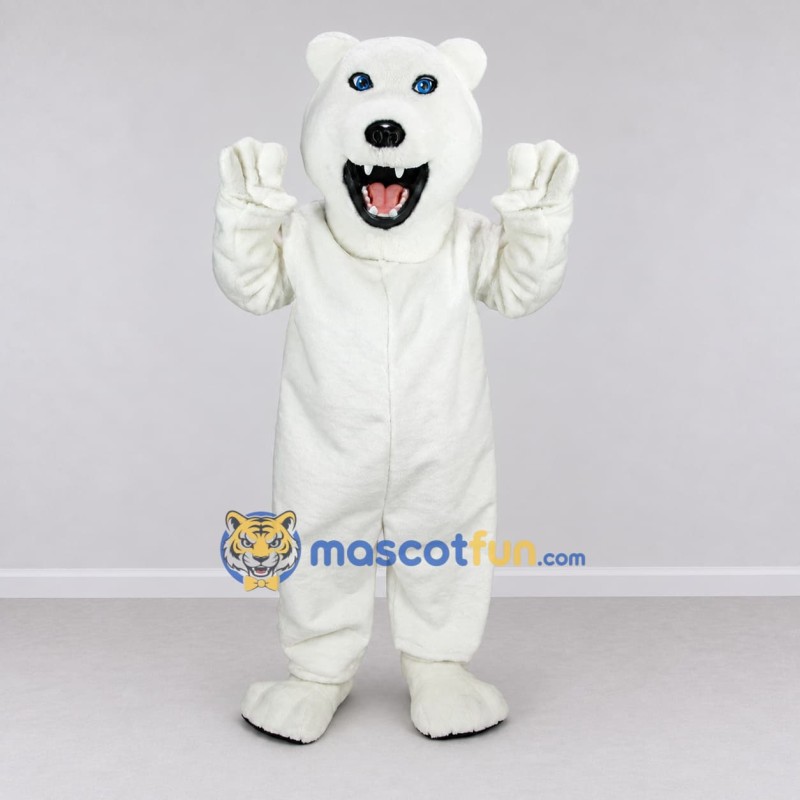 Custom White Roaring Polar Bear Mascot Costume Adult Full Body Suit for Sports Events Custom White Roaring Polar Bear Mascot Costume Adult Full Body Suit for Sports Events