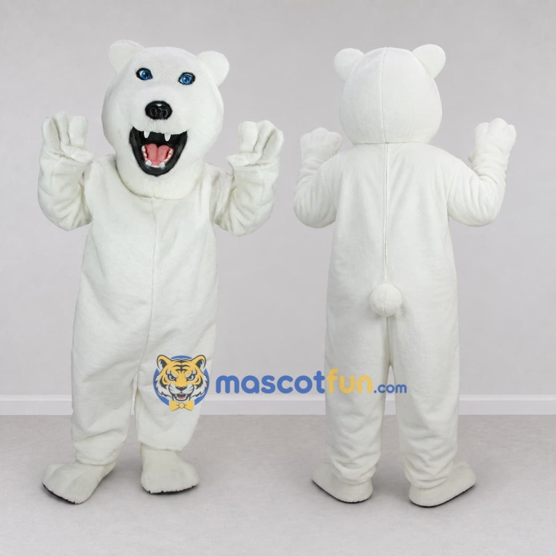 Custom White Roaring Polar Bear Mascot Costume Adult Full Body Suit for Sports Events Custom White Roaring Polar Bear Mascot Costume Adult Full Body Suit for Sports Events
