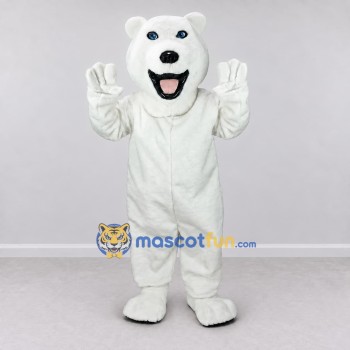 Custom White Polar Bear Mascot Costume Adult Full Body Suit for Winter Events Custom White Polar Bear Mascot Costume Adult Full Body Suit for Winter Events