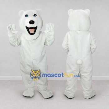 Custom White Polar Bear Mascot Costume Adult Full Body Suit for Winter Events