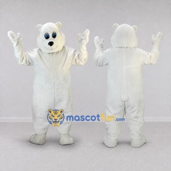 Custom White Polar Bear Mascot Costume Adult Full Body Suit for Winter Events
