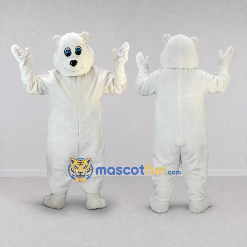 Custom White Polar Bear Mascot Costume Adult Full Body Suit for Winter Events Custom White Polar Bear Mascot Costume Adult Full Body Suit for Winter Events