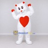 Custom White and Red Bear with Heart Mascot Costume Adult Full Body Suit for Valentine's Events Custom White and Red Bear with Heart Mascot Costume Adult Full Body Suit for Valentine's Events
