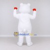 Custom White and Red Bear with Heart Mascot Costume Adult Full Body Suit for Valentine's Events Custom White and Red Bear with Heart Mascot Costume Adult Full Body Suit for Valentine's Events