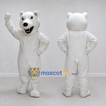 Custom White Polar Bear Mascot Costume Adult Full Body Suit for Winter Events