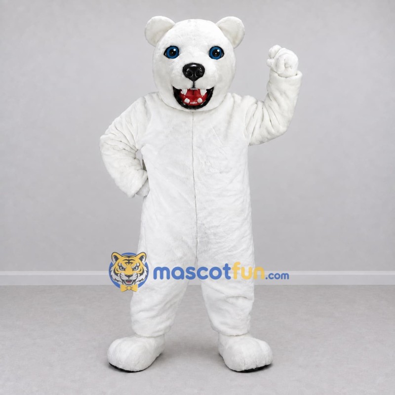 Custom White Polar Bear Mascot Costume Adult Full Body Suit for Winter Events Custom White Polar Bear Mascot Costume Adult Full Body Suit for Winter Events